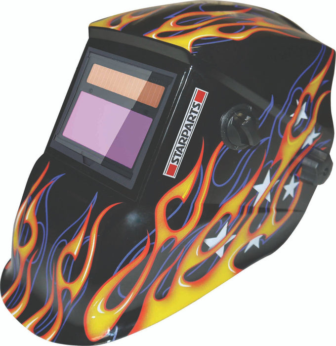 Large View Welding Helmet (9-13) Flame Design