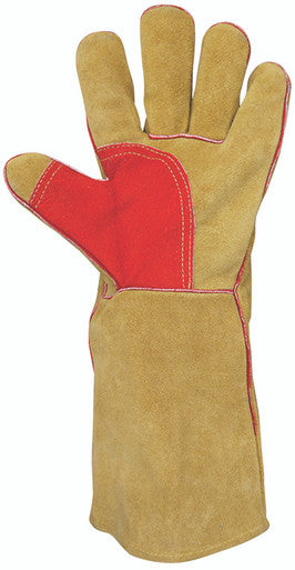 Leather Premium Gold Welders Gauntlet