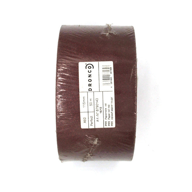 Dronco 115mm X 50mtr Sanding Roll Red Paper Backed Gr80