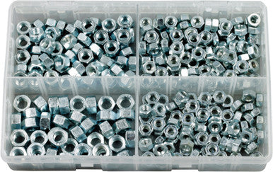Force A01420 Asst Steel Nuts M6-M12370pc