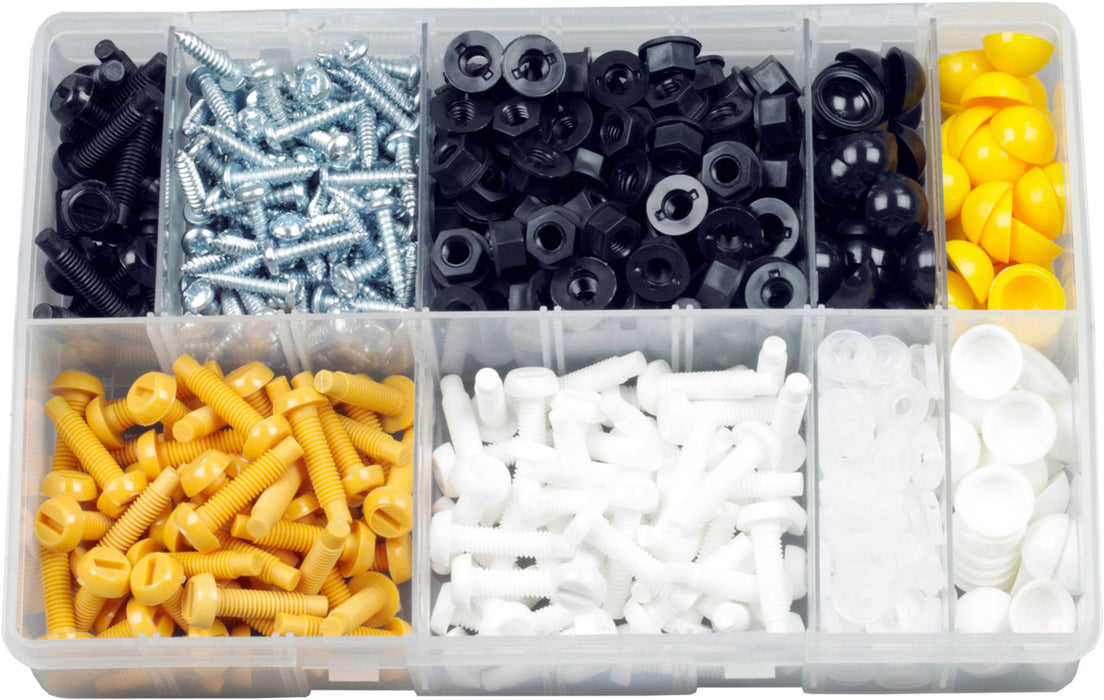 Force A02400 Asst Number Plate Fixing (b/w/y) 240pc