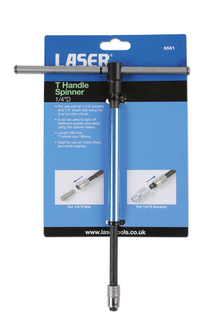 Laser 6581 T Handle Spinner 1/4"dr