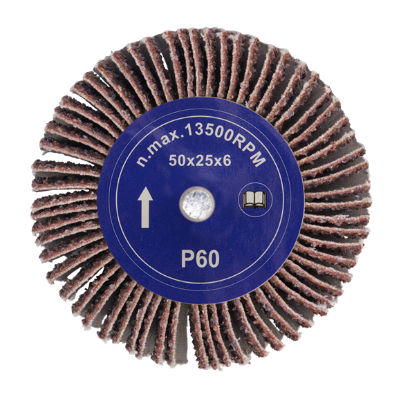 Sealey 50 X 25mm Flap Wheel with 6mm Shaft 60gr - 5pc