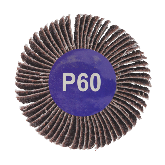 Sealey 60 X 30mm Abrasive Flap Wheel with 6mm Shaft  60gr - 5pcs