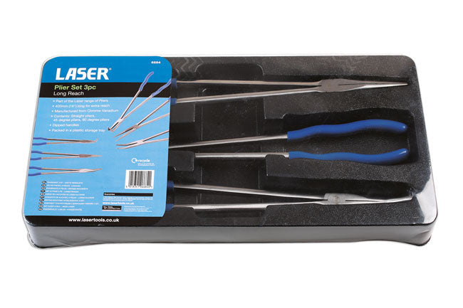 Laser 6684 Long Reach Plier Set 3pc