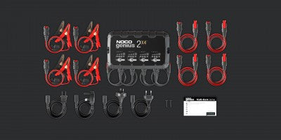 Noco Genius2x4 6v & 12v 4 Amp 4 Bank Battery Charger, Battery Maintainer, And Battery Desulfator