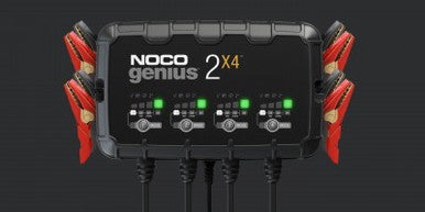 Noco Genius2x4 6v & 12v 4 Amp 4 Bank Battery Charger, Battery Maintainer, And Battery Desulfator