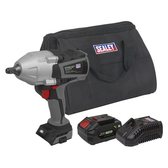 Sealey CP20VXIWKIT1 Premier SV20 Series Brushless Cordless Impact Wrench Kit 20V 4Ah - 2 Batteries
