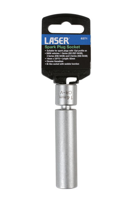 LASER 6371 SPARK PLUG SOCKET 3/8"Dr 14mm