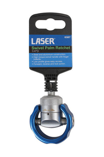 Laser 6387 Swivel Palm Grip Ratchet 1/4"