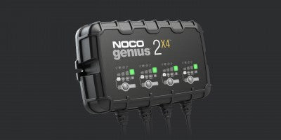 Noco Genius2x4 6v & 12v 4 Amp 4 Bank Battery Charger, Battery Maintainer, And Battery Desulfator