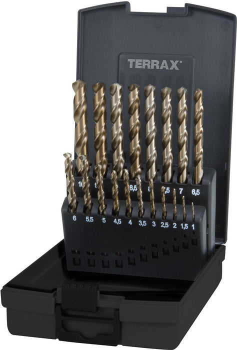 Terrax 19pc Hss-G Co5 Twist Drill Set (1-10mm)