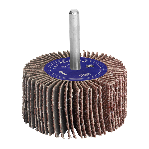 Sealey 60 X 30mm Abrasive Flap Wheel with 6mm Shaft  60gr - 5pcs