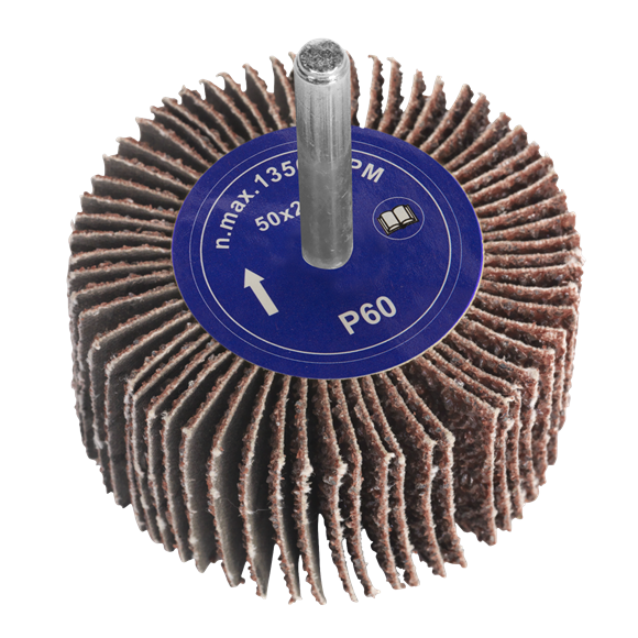 Sealey 50 X 25mm Flap Wheel with 6mm Shaft 60gr - 5pc