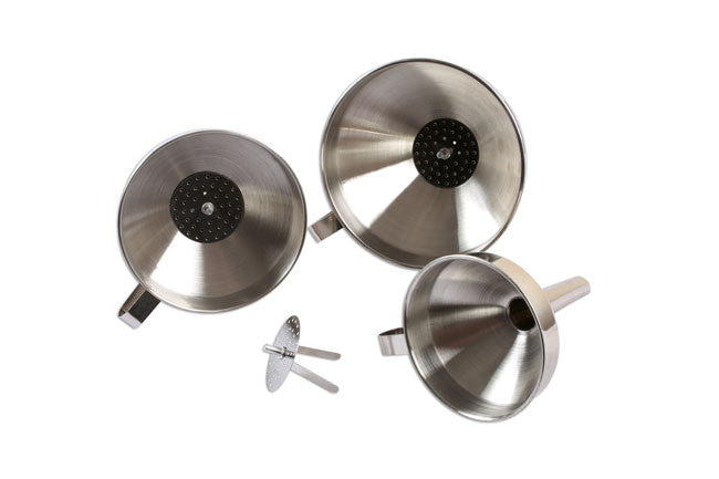 Laser 7099 Stainless Steel Funnel Set 3pc
